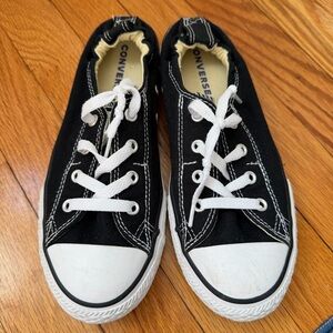 Converse Kids Black Low-Top Slip On Canvas Sneakers Kids Size 4